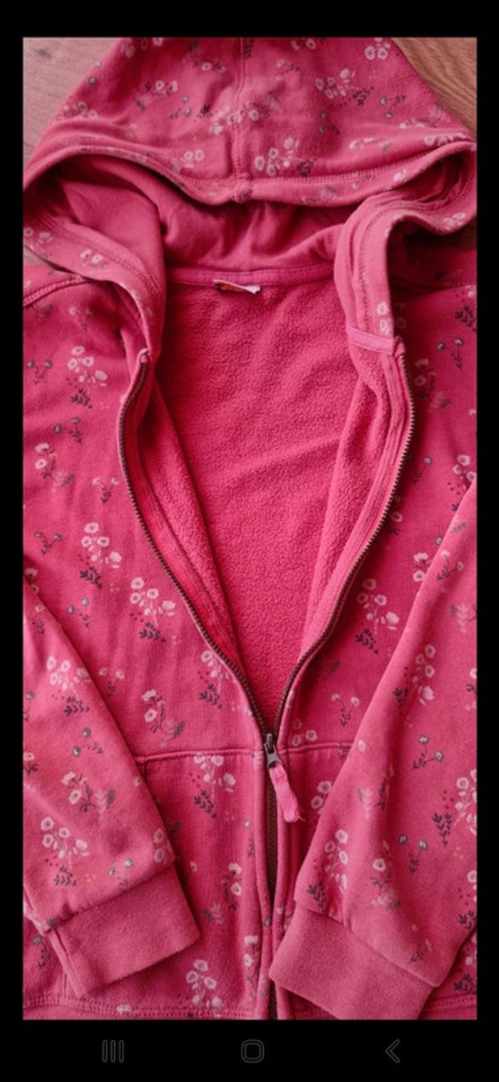 Gilet à capuche motif fleurs tape à l oeil 12 ans - photo numéro 3