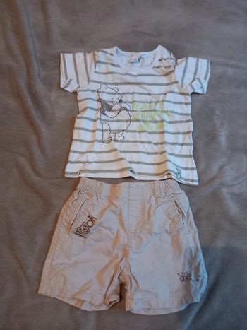 Ensemble T-Shirt et Short Winnie l'Ourson Taille 2 ans