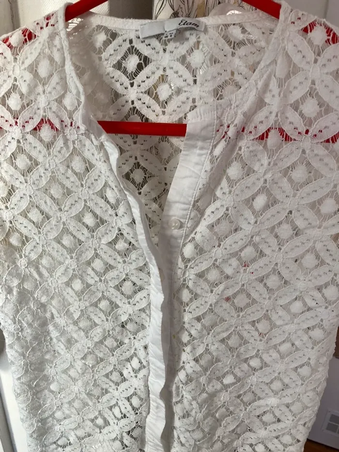 Blouse dentelle blanche