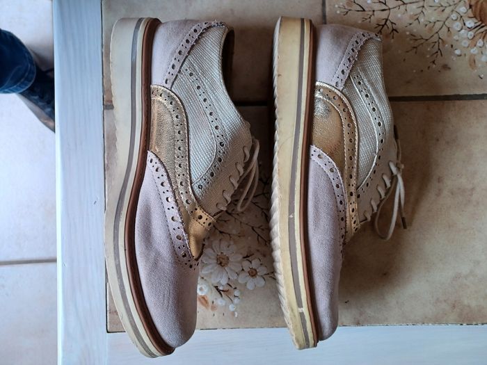 Derbies habillés beige et doré 37 - photo numéro 6