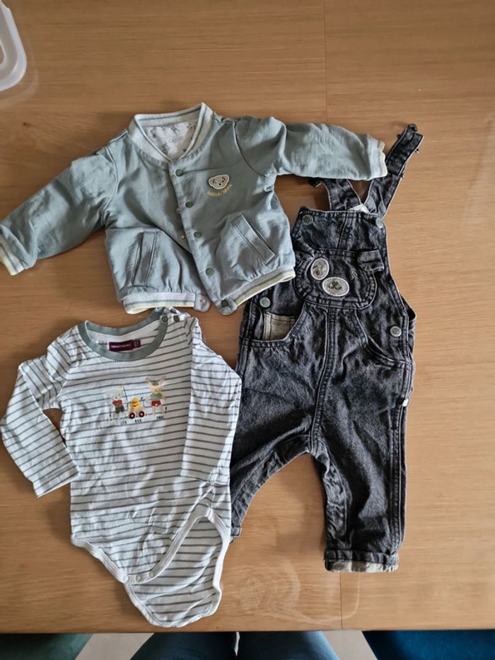 Ensemble salopette bodie et bomber sergent major neuf