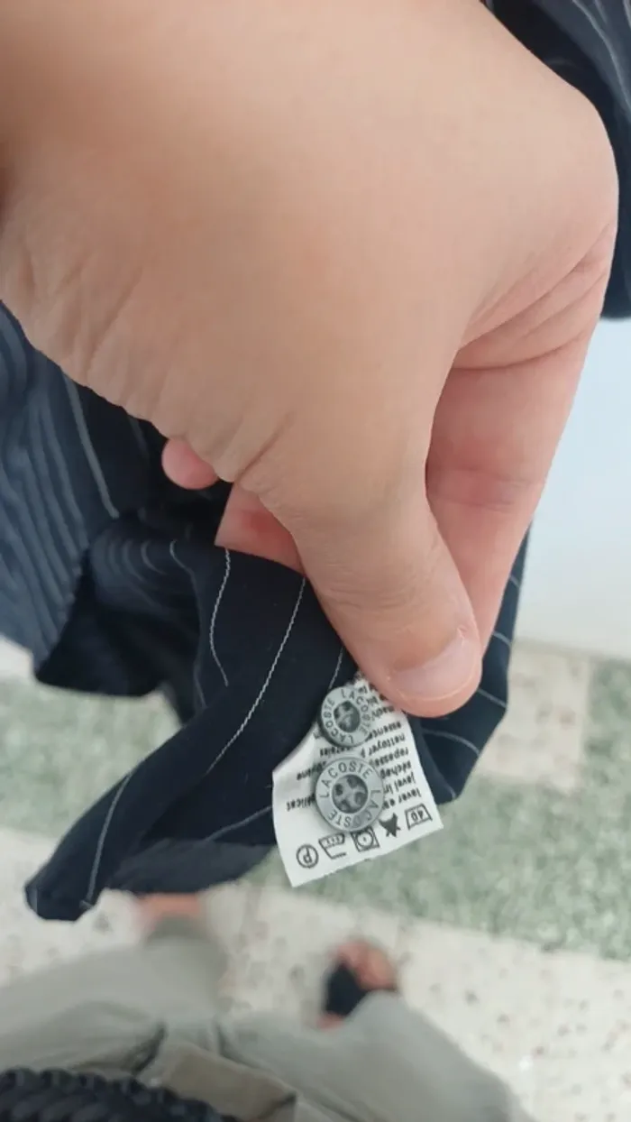 Chemise à rayures Lacoste homme 42 - photo numéro 7