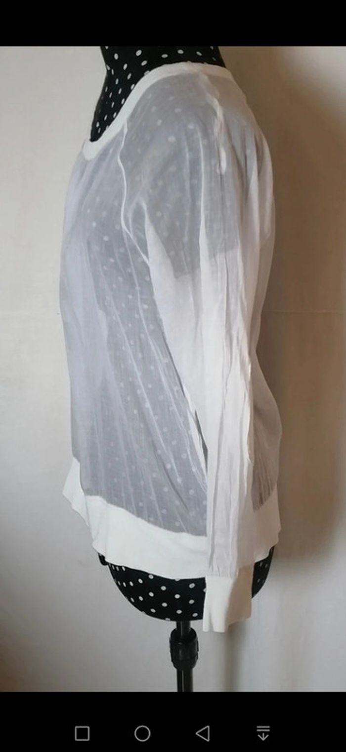 Top / haut blanc transparent Taille L Pablo - photo numéro 3