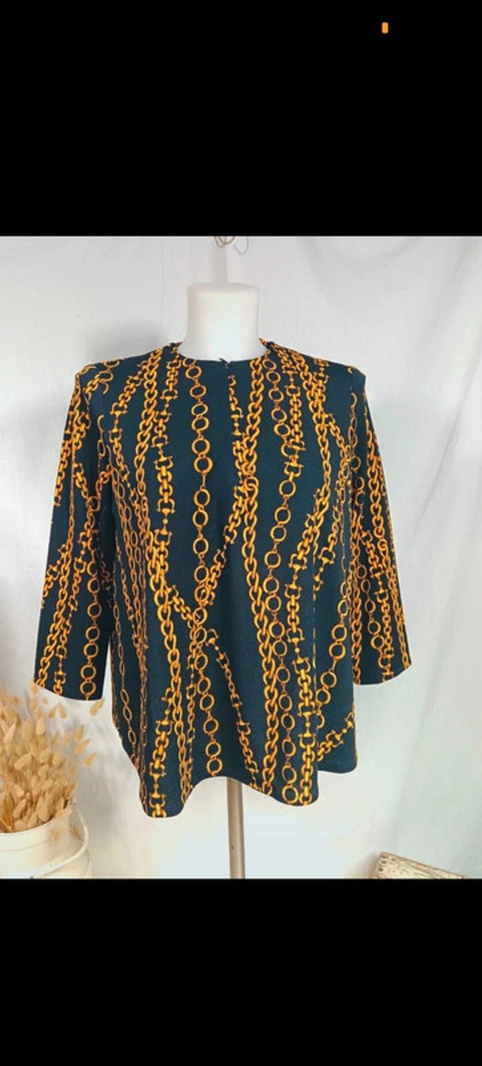 Roseanna | Blouse imprimée chaîne | t. 38 - photo numéro 4