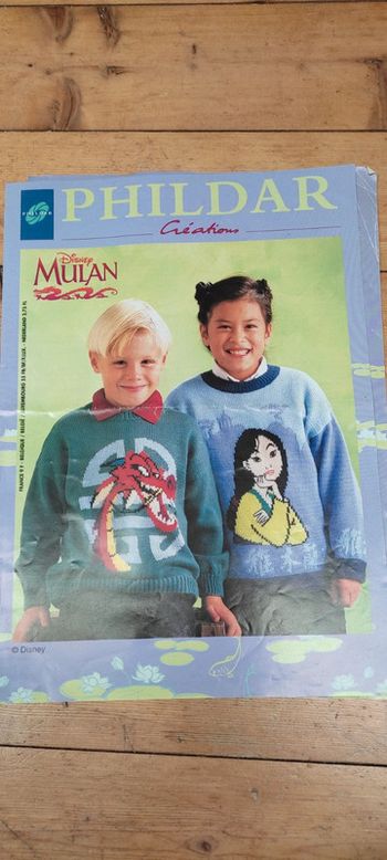 Fiche tricot Phildar créations Disney mulan