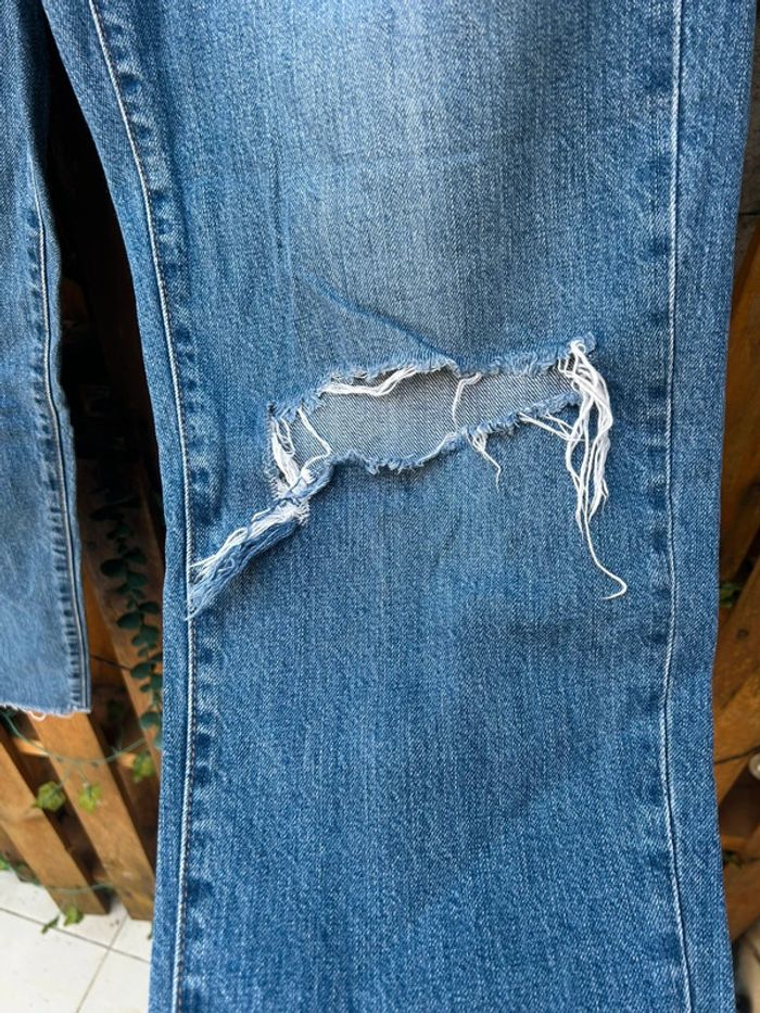 Jean bleu clair femme uniqlo bleu usée trouée taille 38 boyfriend - photo numéro 4