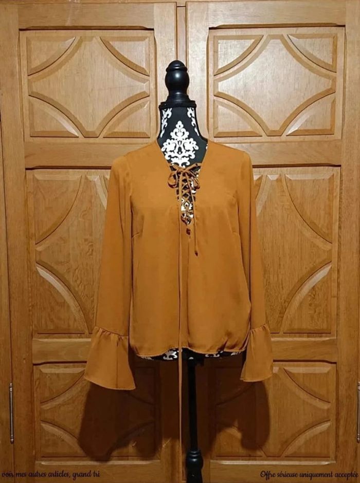 Haut/ blouse camel casual bohème Forever 21 taille 40 - photo numéro 2