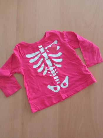 T-shirt manches longues rose Halloween 12 M