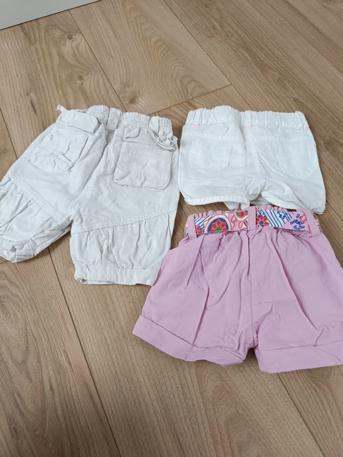 Lot de 3 shorts dont 1 bermuda 6 mois fille - photo numéro 2