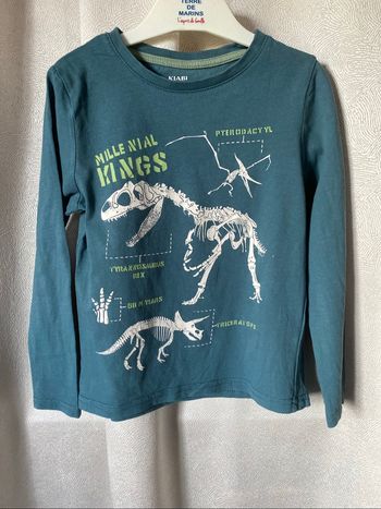 T-shirt vert ml squelettes dinosaures 6 ans kiabi
