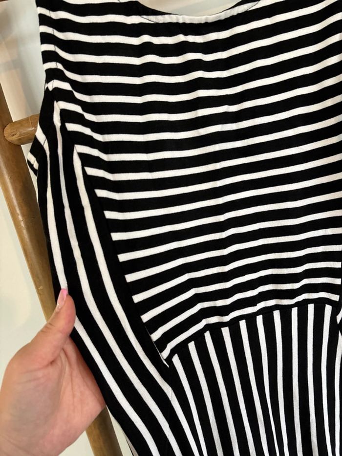Robe longue à rayures - noir et blanc - photo numéro 2