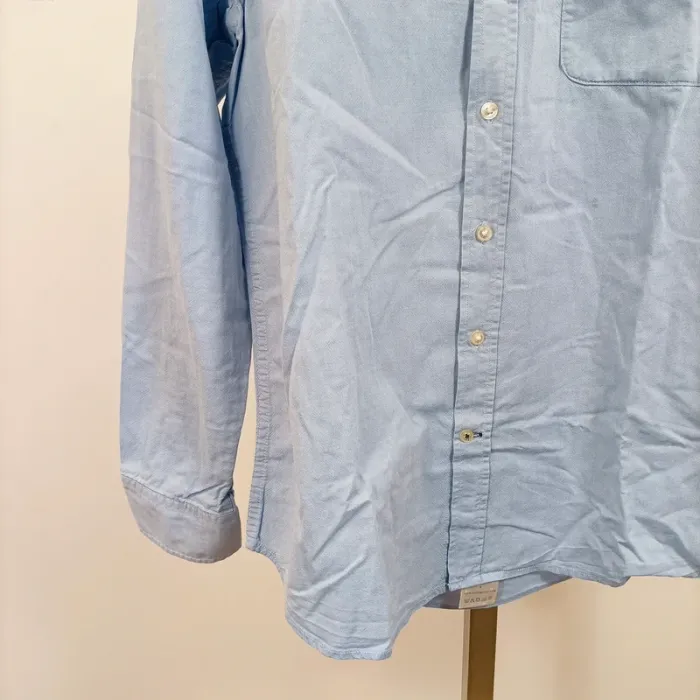 Chemise bleu clair Cambridge manches longues – 100 % coton – taille L A013 - photo numéro 7