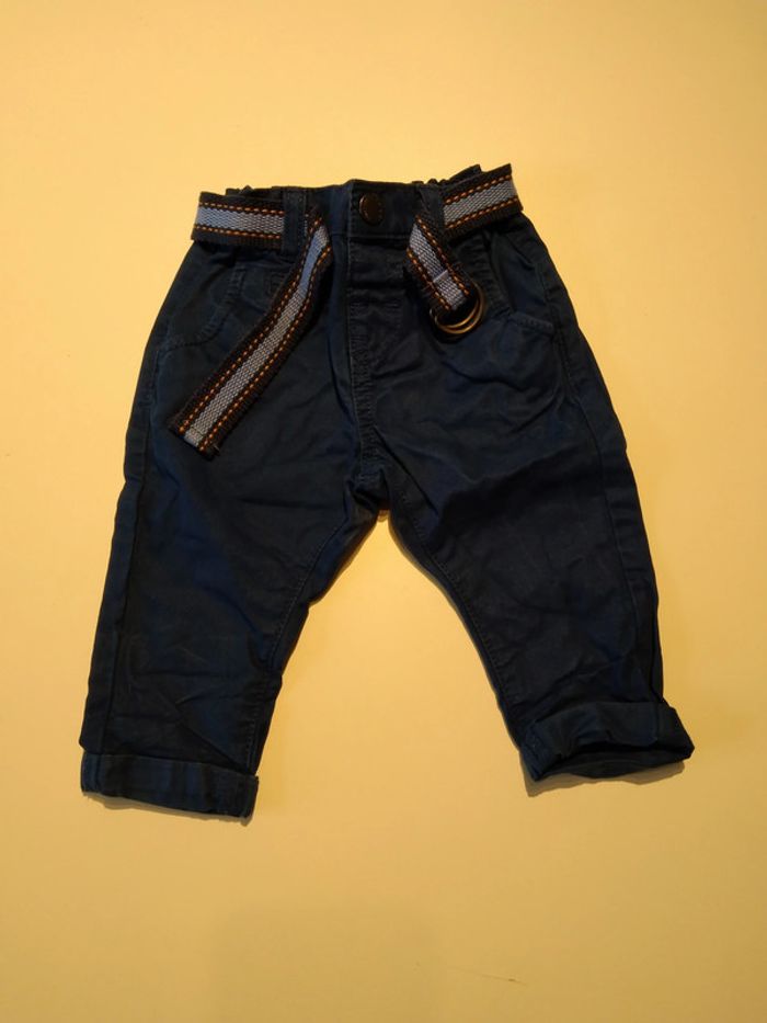 pantalon bleu marine avec ceinture gémo garcon 6 mois