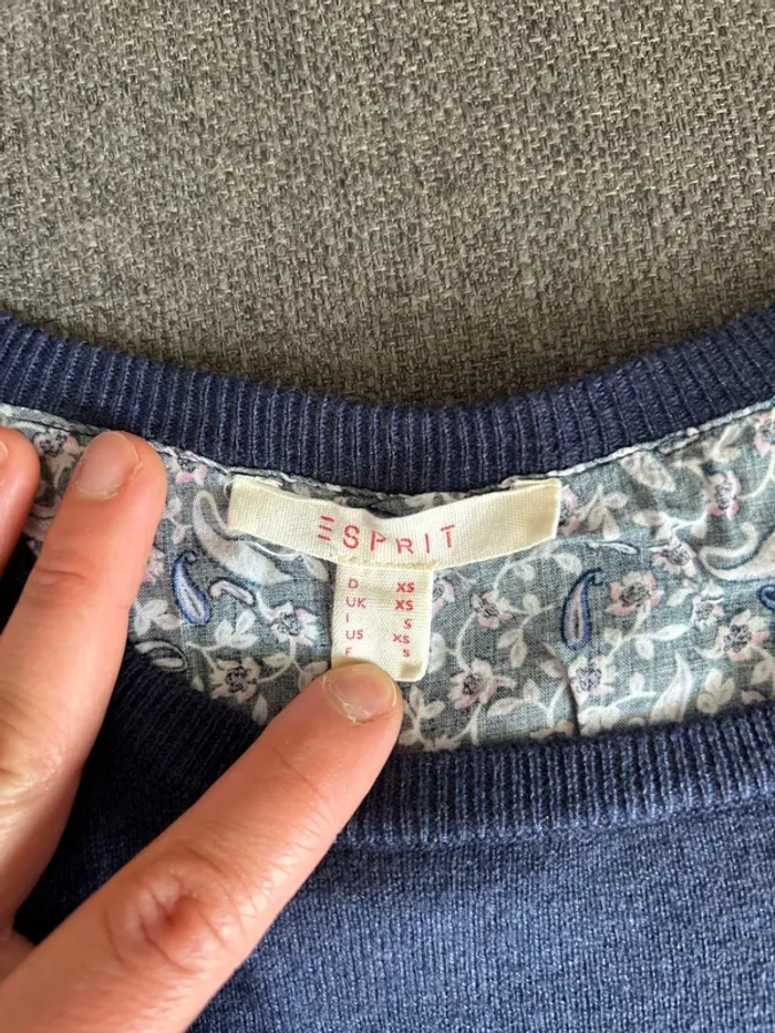 Pull fin avec motif dans le dos femme, esprit taille S, bleu marine - photo numéro 2