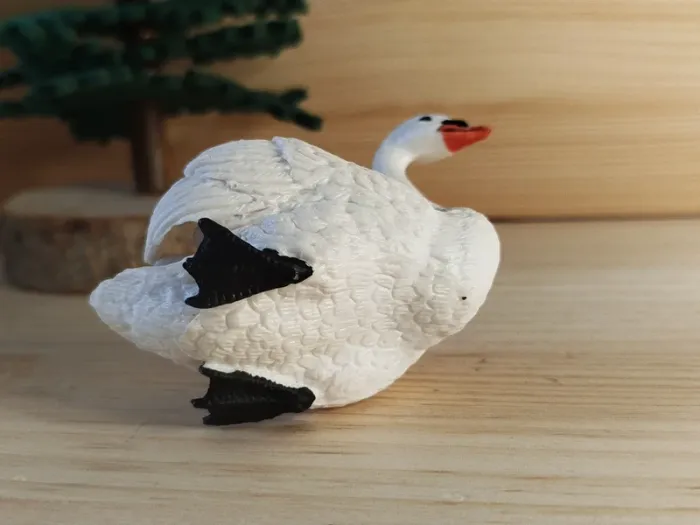 Figurine cygne blanc et ses bébés Animal de la campagne - photo numéro 3