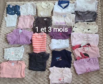 Lot de vêtements bébé fille de 0-1 mois et 3-6 mois