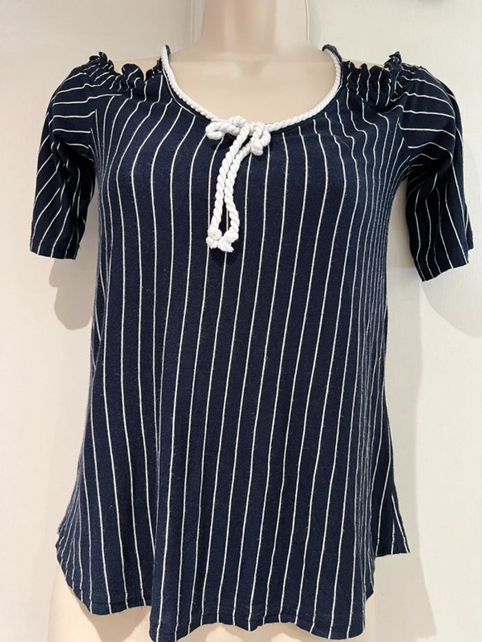 Top Teddy Smith 12 ans Marin bleu marine + donne top roxy - photo numéro 3