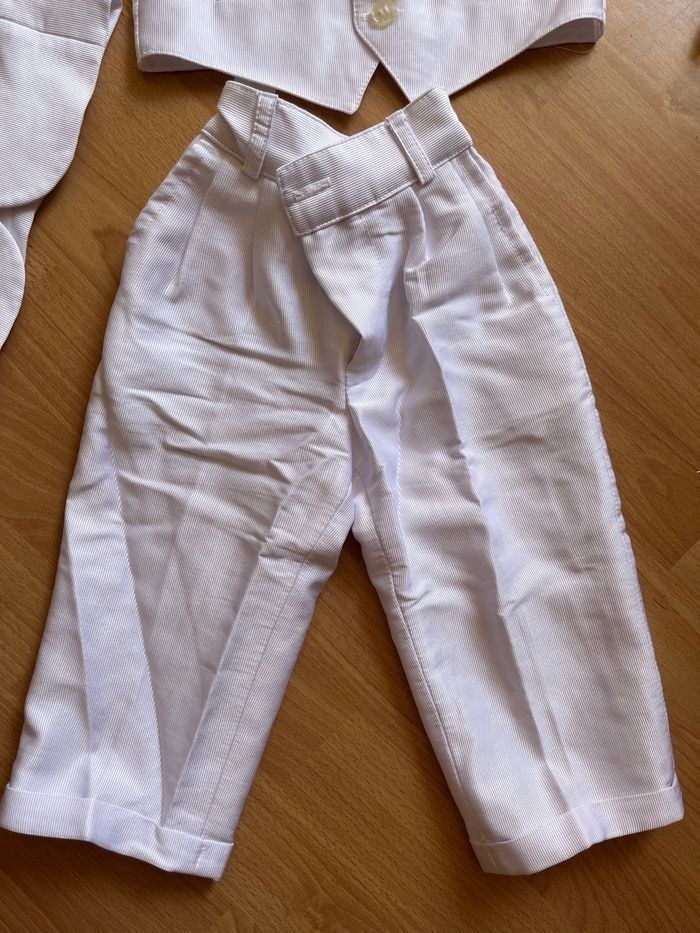 Bel ensemble/costume blanc cérémonie baptême T. 18 mois garçon TBE - photo numéro 7