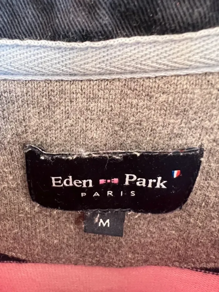 Pull coton gris/bleu homme Eden Park taille M  suéter hombre maglione uomo Herrenpullover - photo numéro 4