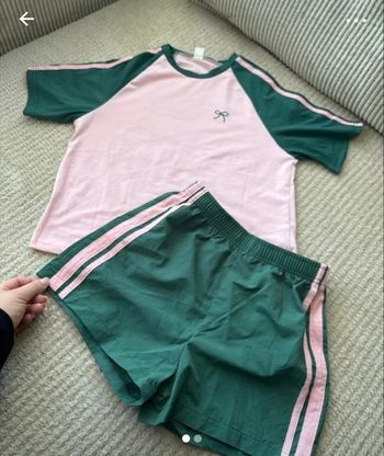 Ensemble vert et rose fille 