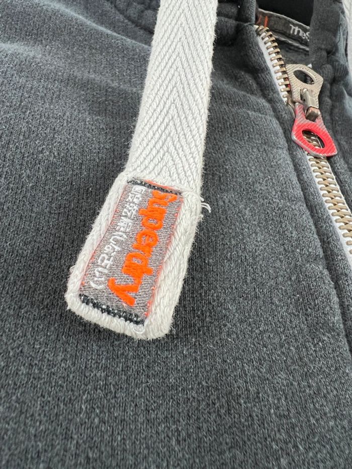 Veste à capuche Superdry avec logo Brodé Orange Label Noire Taille XS - photo numéro 10