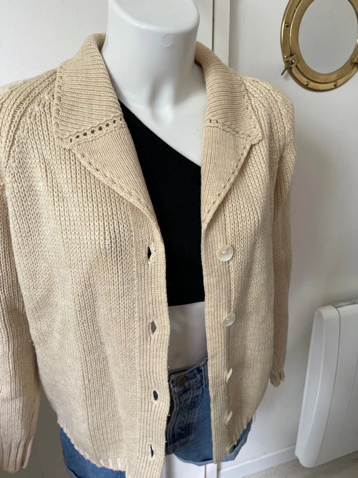 Pull / gilet beige crème - photo numéro 5