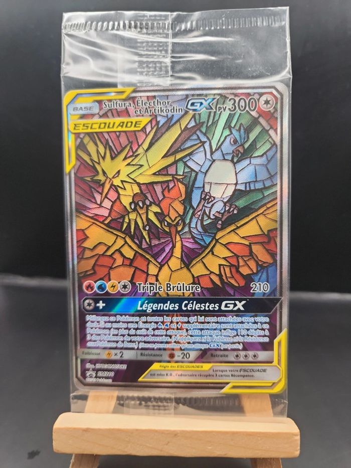 Pokemon Sulfura, Electhor et Artikodin GX SM 210 carte promo scellé