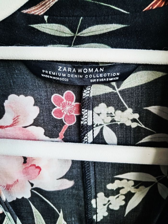 Robe chemise fluide Zara manches longues en coton motif fleuri - photo numéro 7