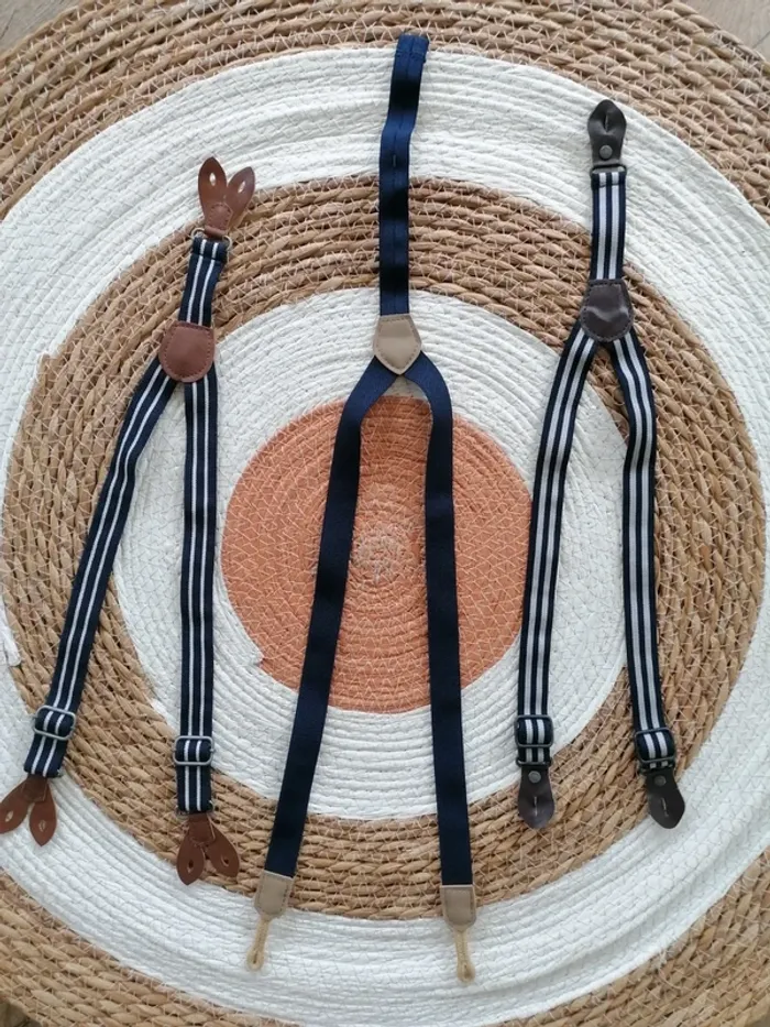Lot de trois paires de bretelles bébé garçon / jeune garçon