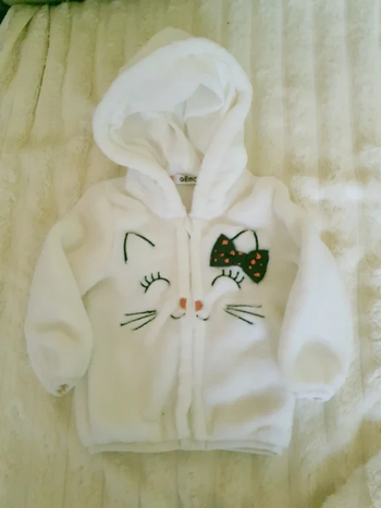 Veste velours zippé avec capuche 3 mois fille