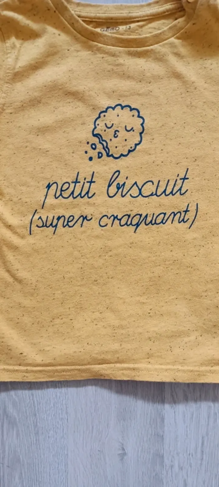 Tee-shirt manches longues garçon "petit biscuit (super craquant), taille 3 ans, marque Gemo - photo numéro 3