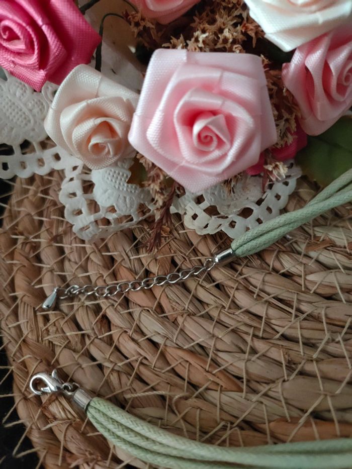 🪴Collier nuance vert et crème pailleté🪴 - photo numéro 4