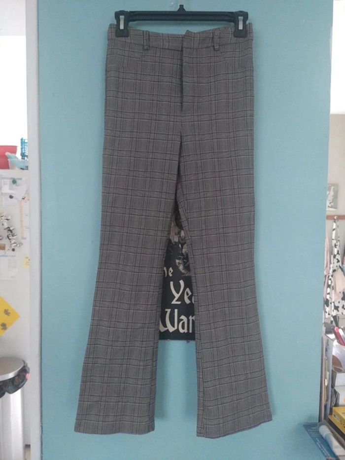 Pantalon a carreaux stradivarius gris taille 36 - photo numéro 2