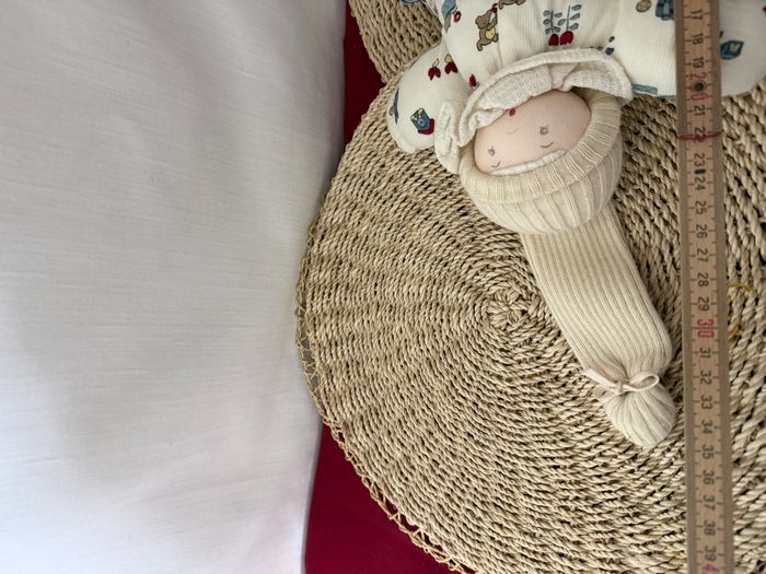 Doudou poupée lutin beige blanc imprimé MOULIN ROTY - photo numéro 3