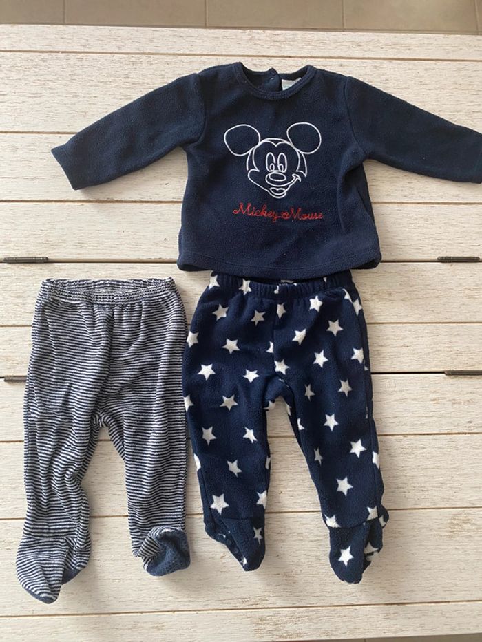 Pyjama 9/12 mois 3 pièces Disney Mickey unisexe garçon ou fille - photo numéro 2