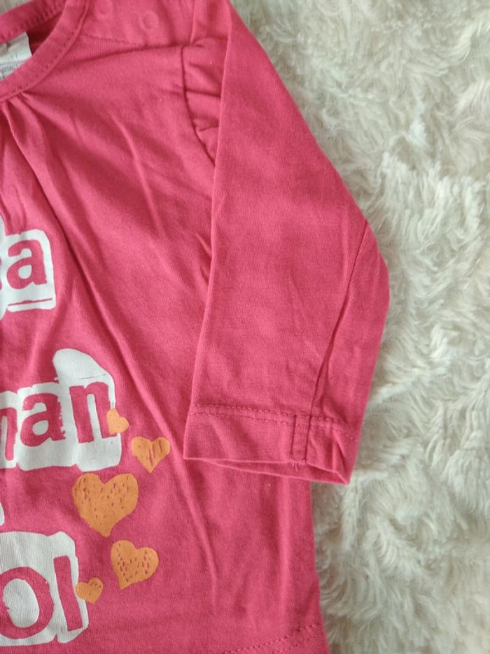 Tee shirt chemise manches longues Fille 3 mois "Papa+Maman=Moi" Kitchoun 100% coton - photo numéro 5