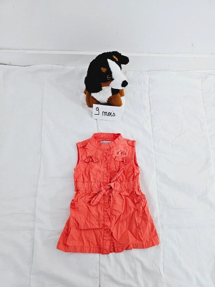 Robe sans manche corail bébé fille 9 mois