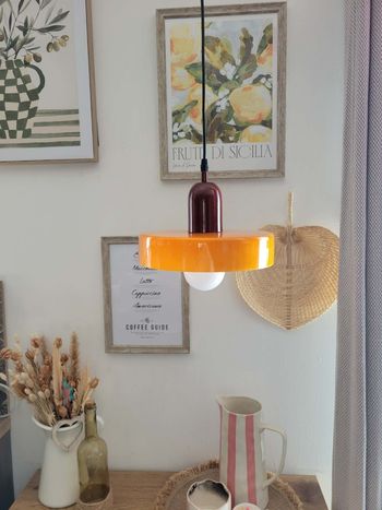 Suspension en verre style nordique Bauhaus