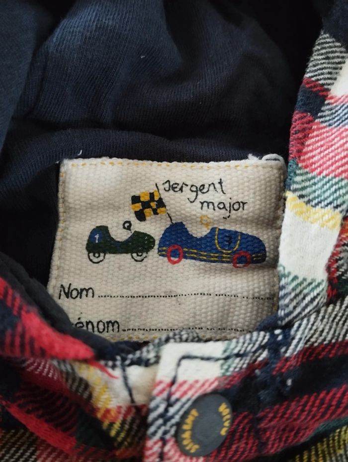 chemise à carreaux épaisse 3 mois - sergent major - photo numéro 2