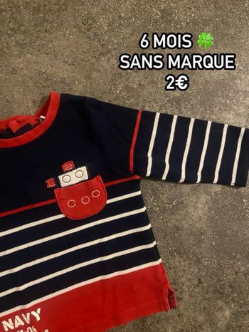 T-shirt 🍀 6 mois 🍀 Sans marque