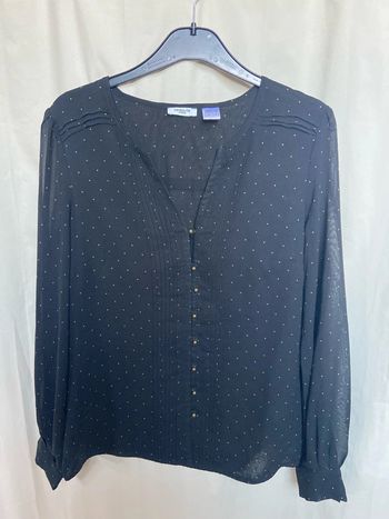 Blouse noire à pois
