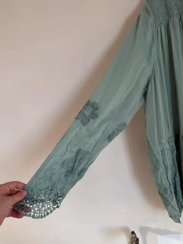 Chemisier turquoise Twinset - photo numéro 3