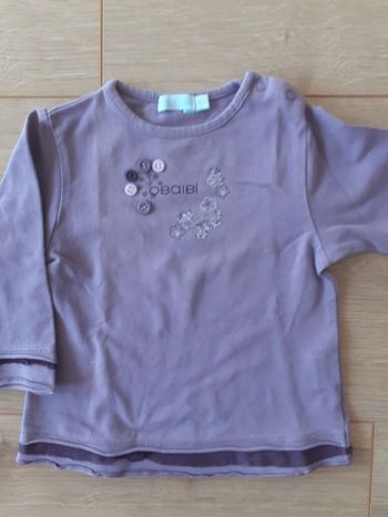 T-shirt fille 12 mois mauve Obaïbi