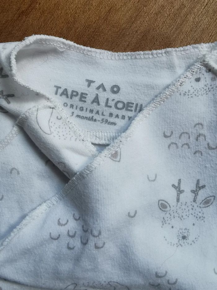đŒ Tape Ă L'oeil lot bodys manches courtes mixte 3mois 59cm Ă©tĂ© - photo numĂ©ro 3