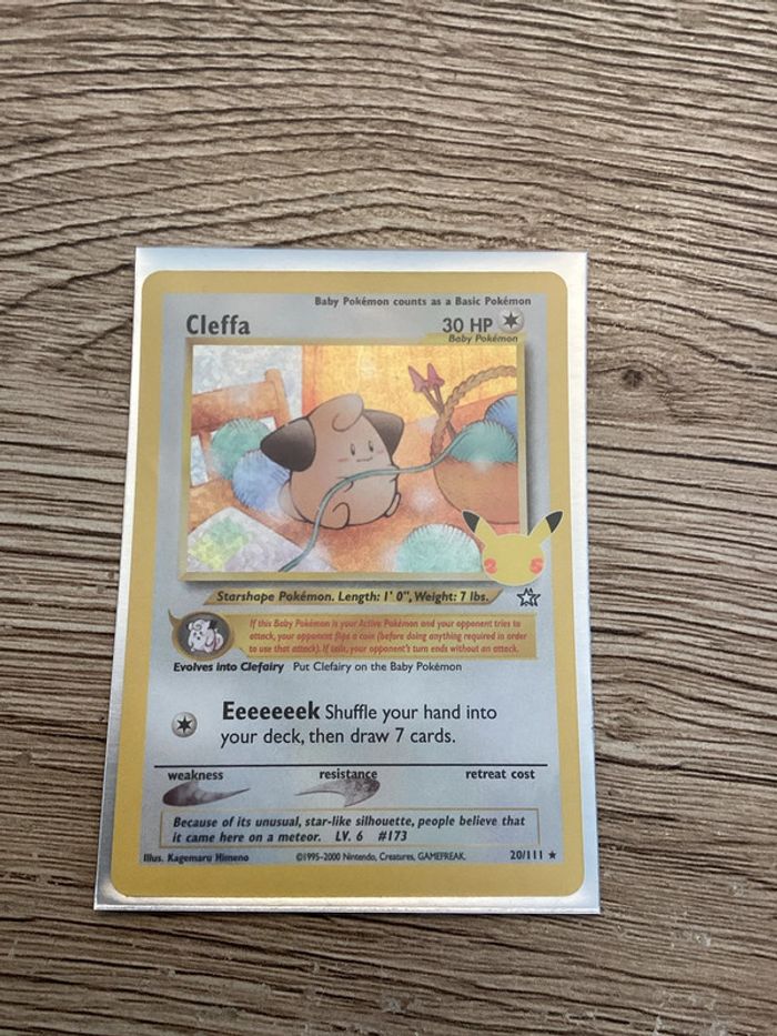 carte Pokémon 20/111 cleffa célébration 25ans anglais ANG - photo numéro 5