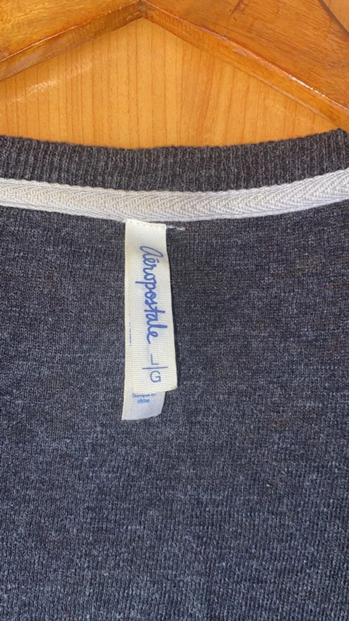 Gilet gris manches longues Aeropostale L - photo numéro 2