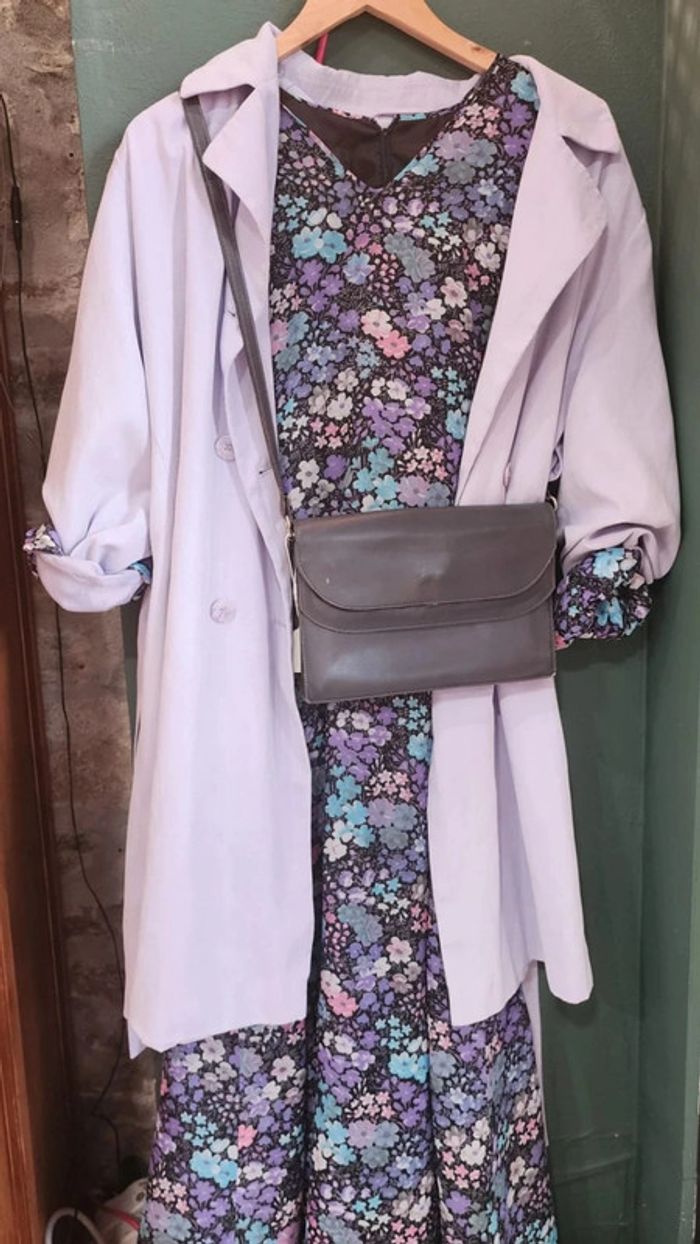 Jolie robe maxi vintage années 70's À fleurs - photo numéro 2