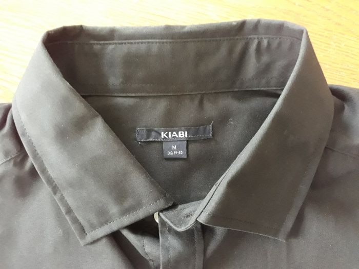 Chemise noire homme manches longues Kiabi  taille M  ( 39 – 40 ) - photo numéro 3