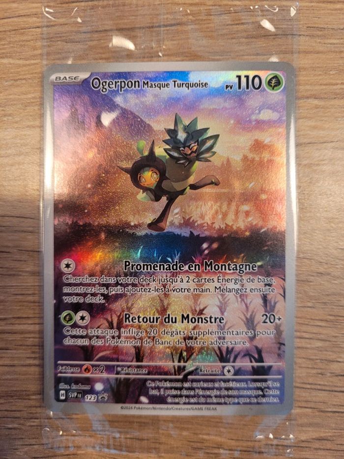 Vends carte pokemon ogerpon masque turquoise  130 mascarade crépusculaire