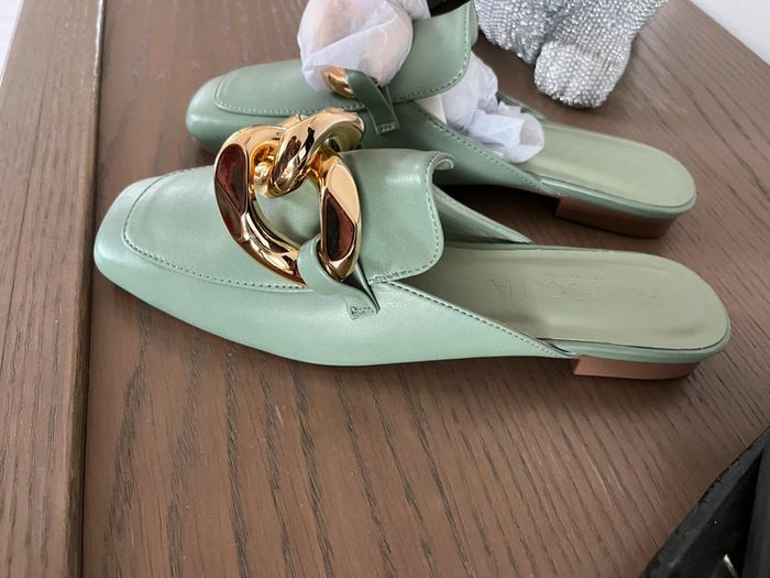 Prima donna collection sabots ou mules talon plat joli vert amende pointure 38 impec - photo numéro 12